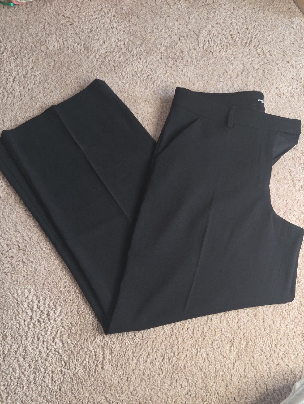 Black Womens Dress Pants - Relaxed Trouser Mid Rise Fit EDITOR pant